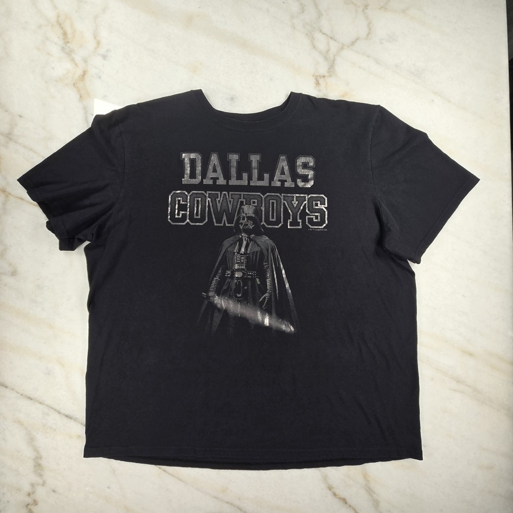 Dallas Cowboys Authentic Star Wars Darth Vader Black Tee Men's‎ 2XL NFL Football